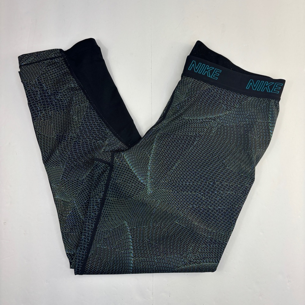 NIKE DRY Women Dri-Fit Victory Capri Base Layer Black, Turquoise Large